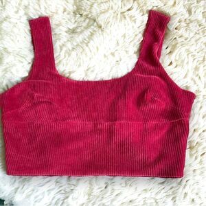 Maeve Buckle Crop Top XL Corduroy Raspberry NWT